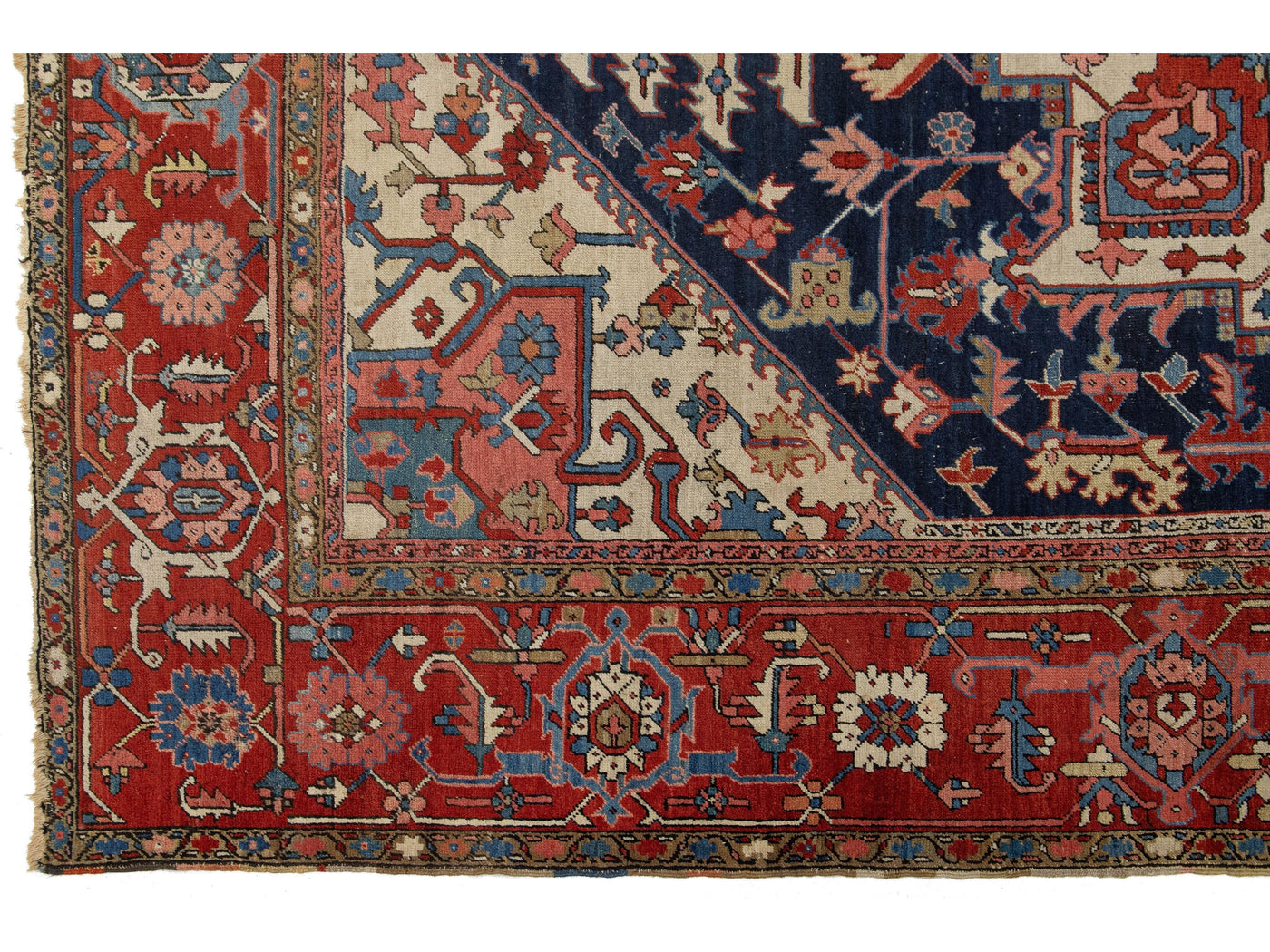 Antique Heriz Wool Rug 9 X 11