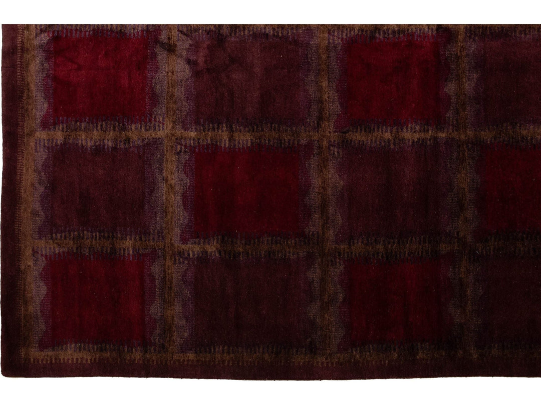 Modern Tibetan Wool and Silk Rug 15 X 15