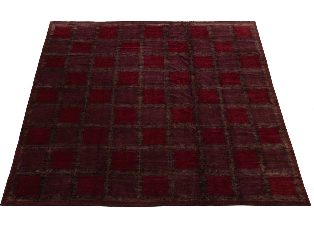 Modern Tibetan Wool and Silk Rug 15 X 15