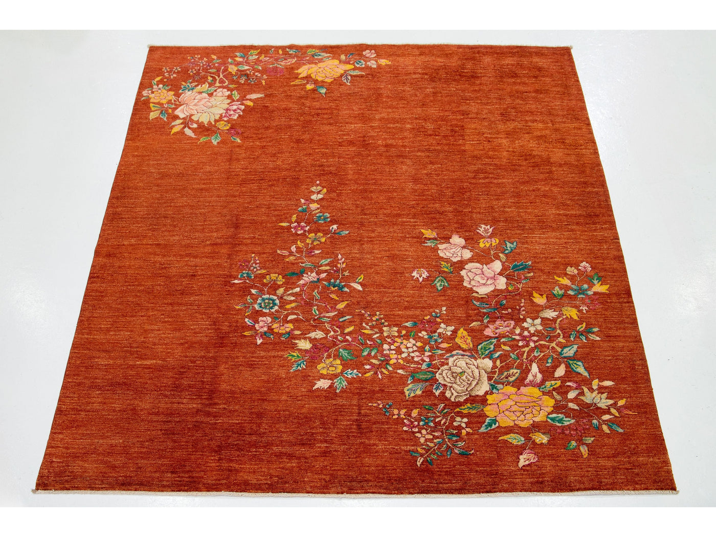 Modern Art Deco Floral Chinese Wool Rug 8 X 10