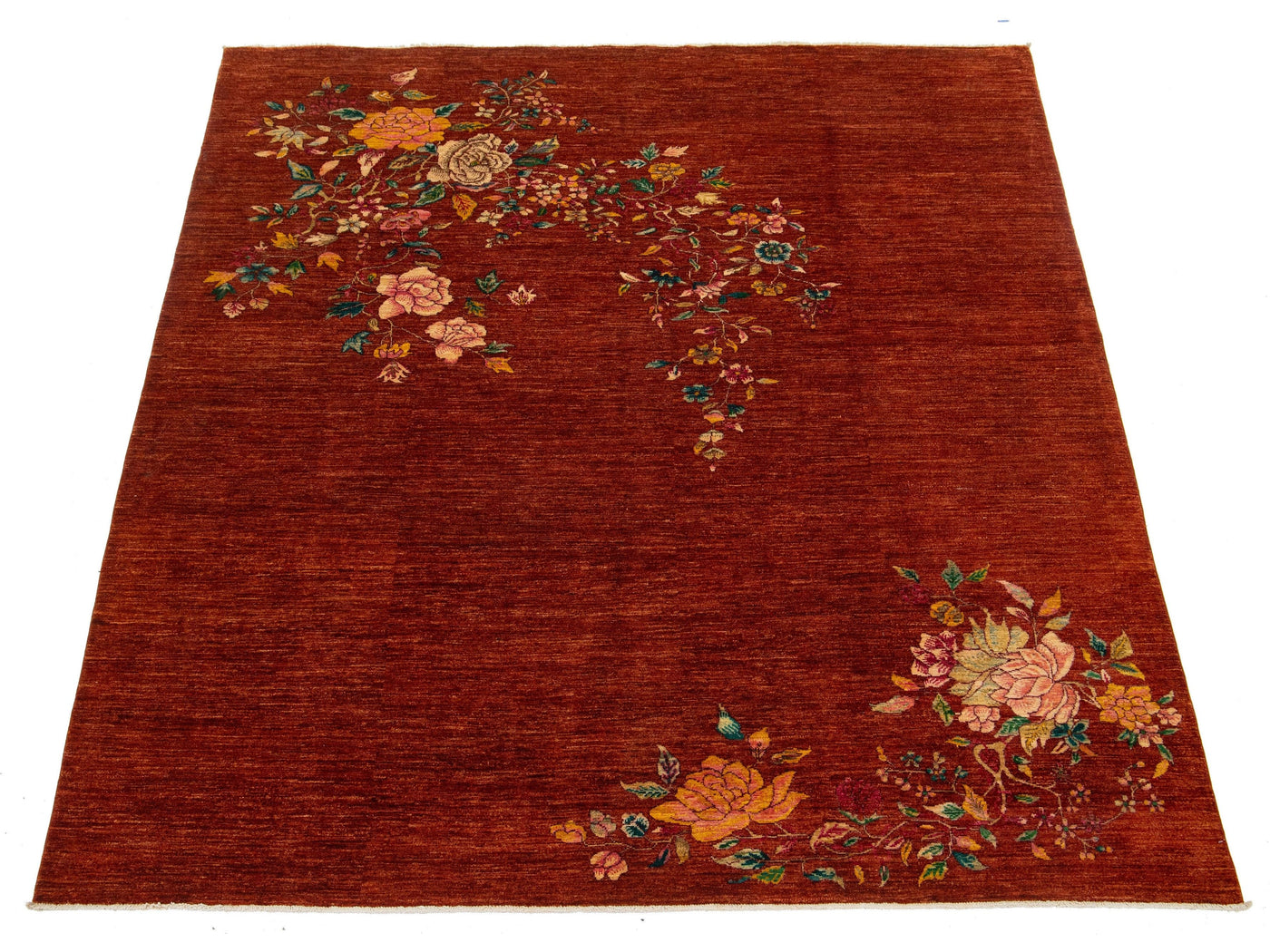 Modern Art Deco Floral Chinese Wool Rug 8 X 10