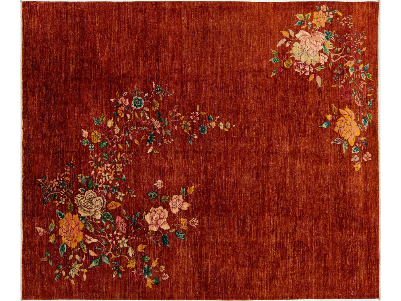 Modern Art Deco Floral Chinese Wool Rug 8 X 10