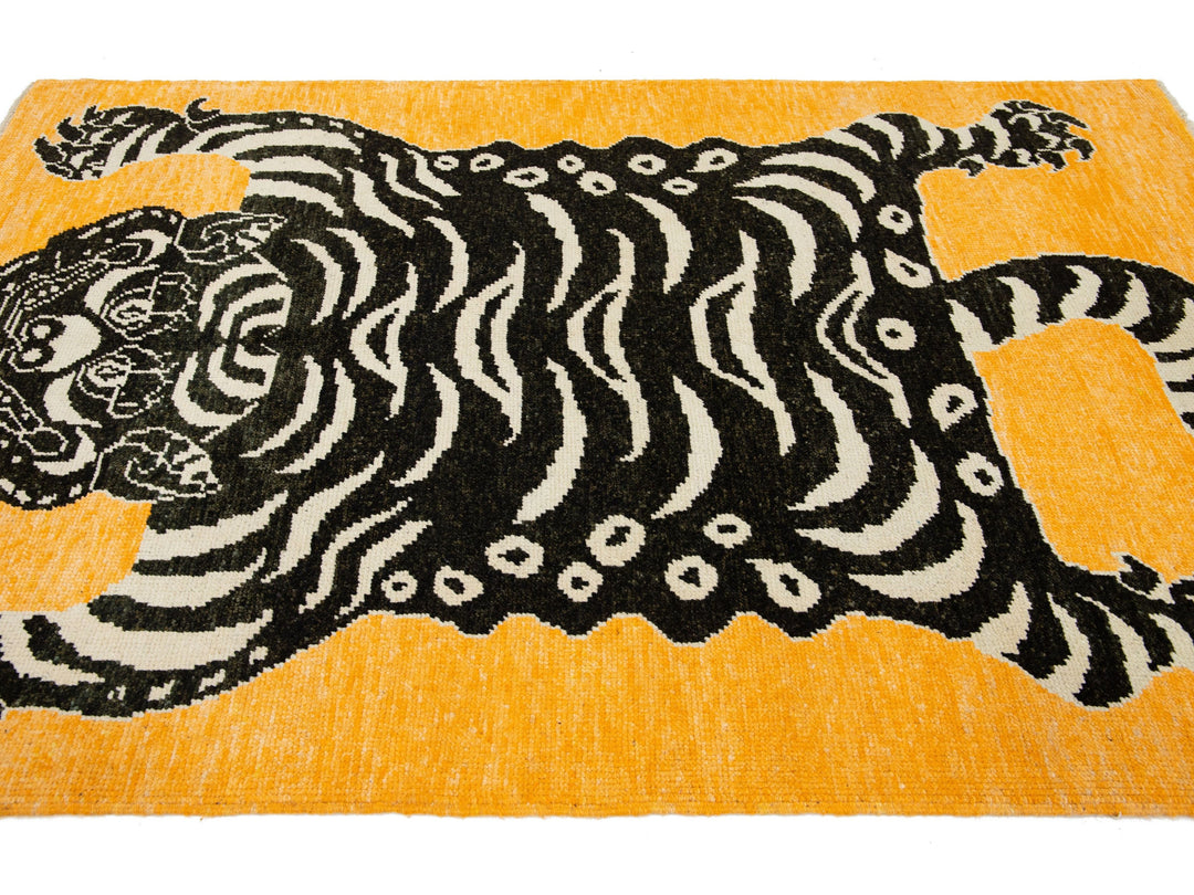 Modern Tiger Wool Rug 5 X 7