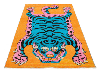 Modern Tiger Wool Rug 5 X 9