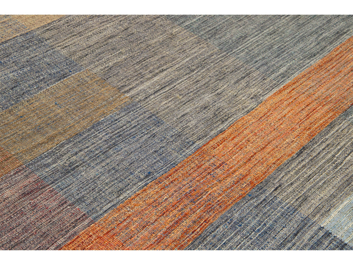 Modern Kilim Flatweave Wool Rug 10 X 13