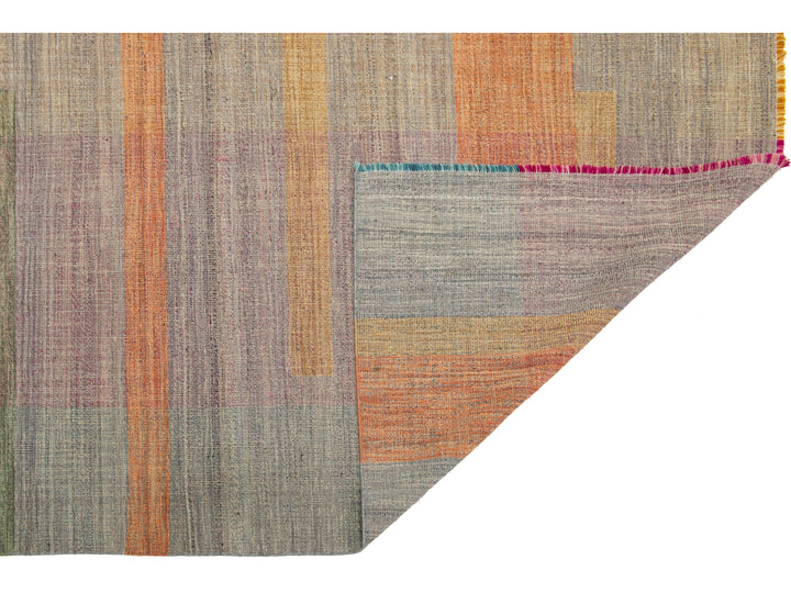 Modern Kilim Flatweave Wool Rug 10 X 13
