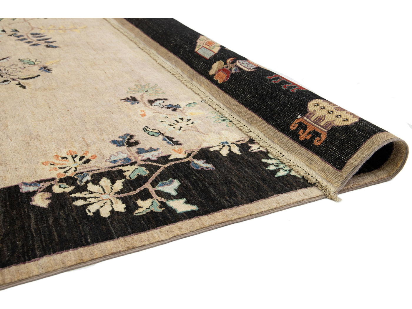 Modern Art Deco Floral Chinese Wool Rug 8 X 10