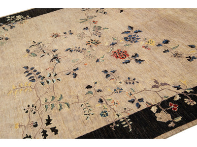 Modern Art Deco Floral Chinese Wool Rug 8 X 10