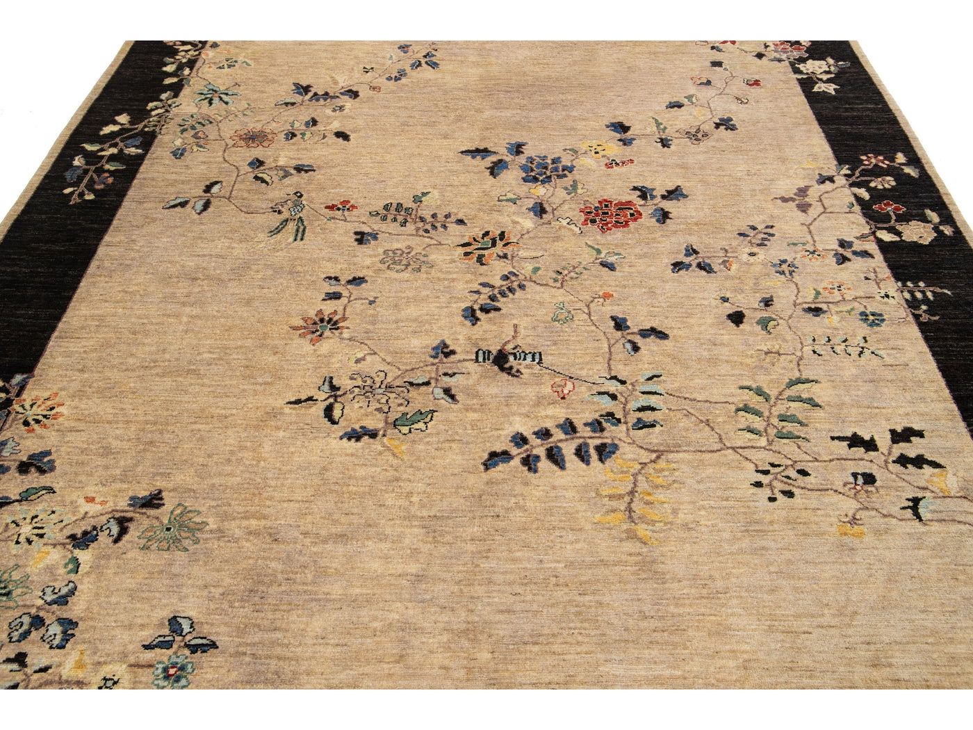 Modern Art Deco Floral Chinese Wool Rug 8 X 10