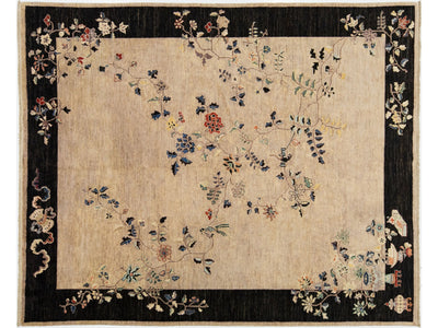 Modern Art Deco Floral Chinese Wool Rug 8 X 10