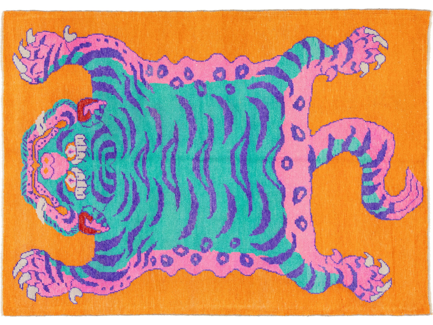 Modern Tiger Wool Rug 5 X 8