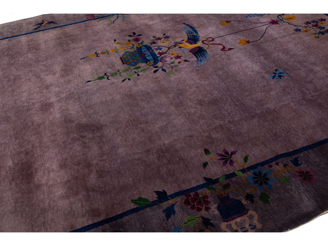 Antique Art Deco Chinese Rug 9 X 12