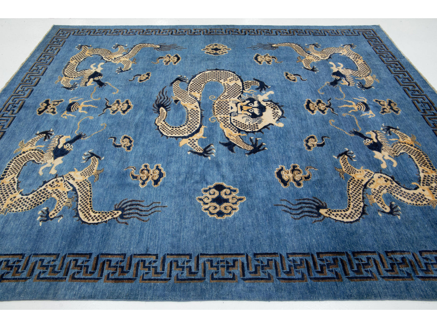 Modern Art Deco Dragon Chinese Wool Rug 8 X 10