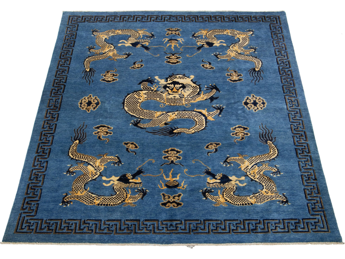 Modern Art Deco Dragon Chinese Wool Rug 8 X 10