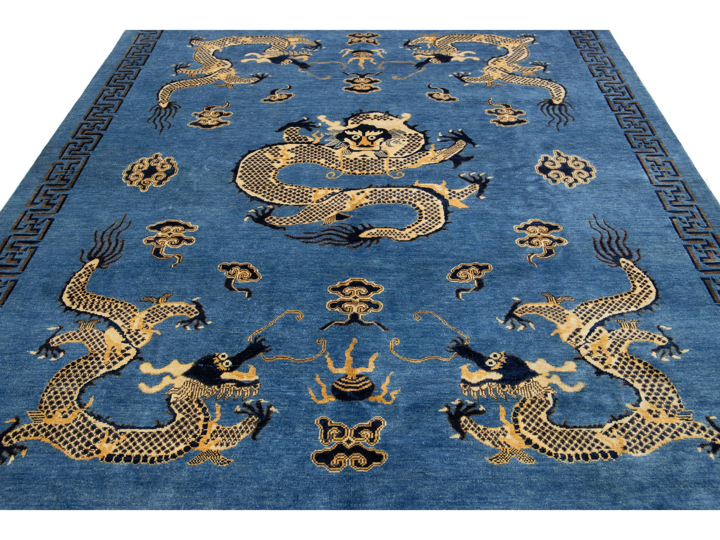 Modern Art Deco Dragon Chinese Wool Rug 8 X 10