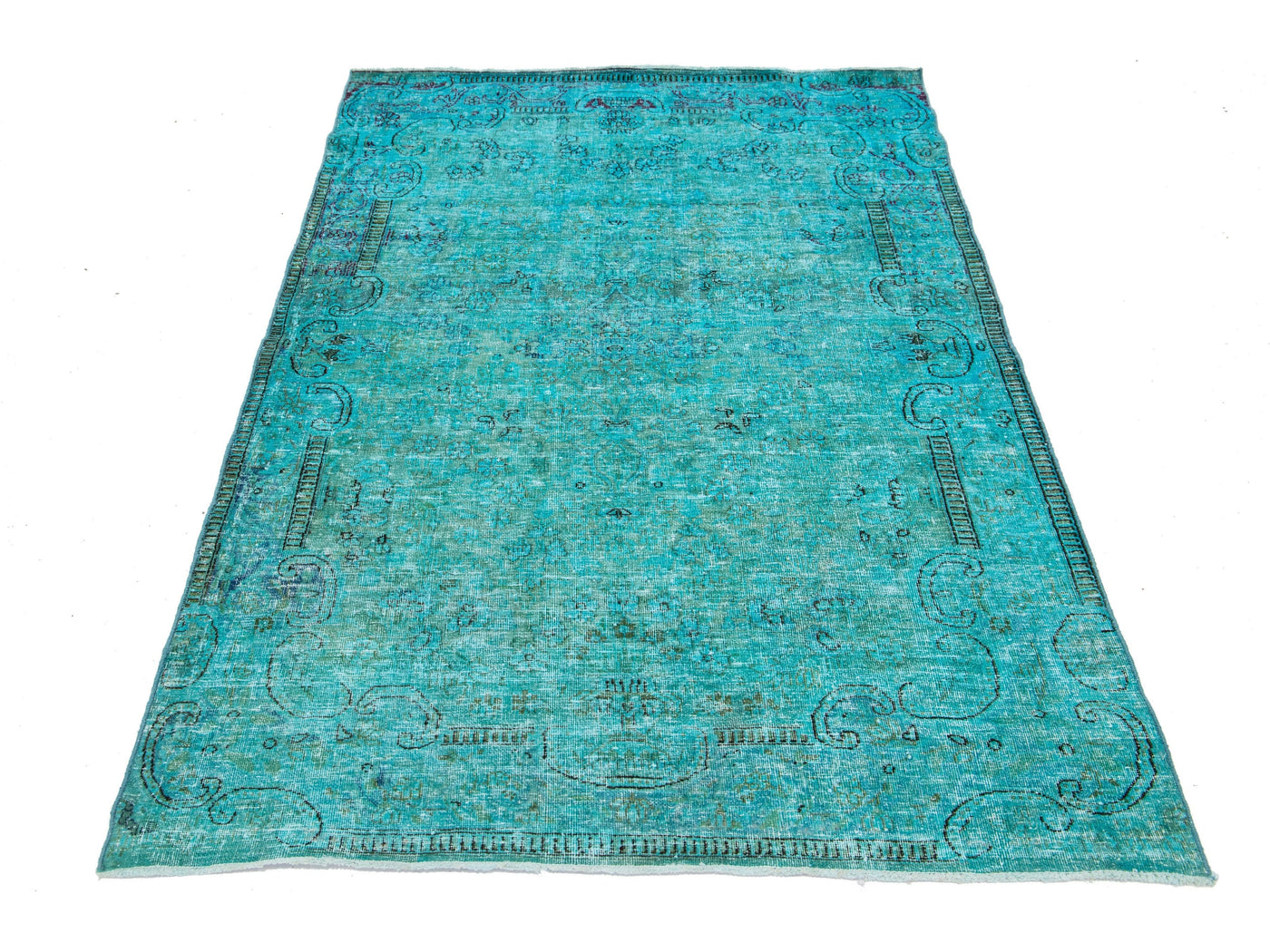 Vintage Overdyed Wool Rug 4 X 6