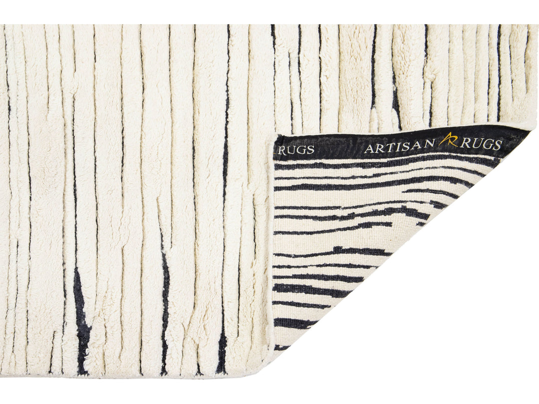 Modern Moroccan Wool Runner 3 X 12