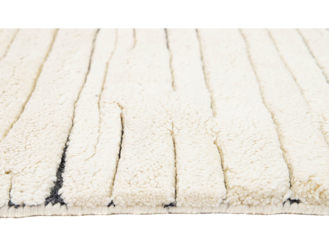 Modern Moroccan Wool Runner 3 X 12