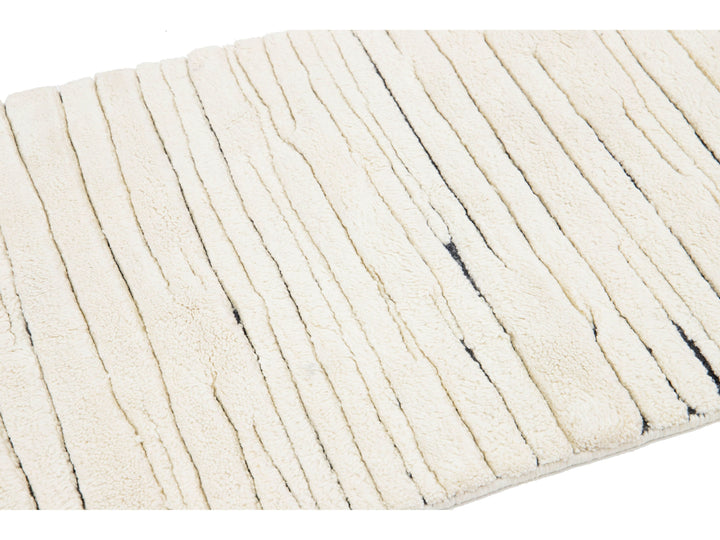 Modern Moroccan Wool Runner 3 X 12