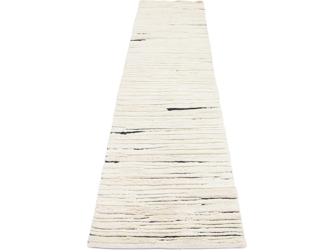 Modern Moroccan Wool Runner 3 X 12