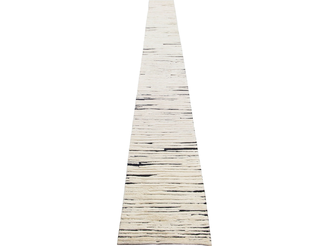 Modern Moroccan Wool Runner 3 X 29