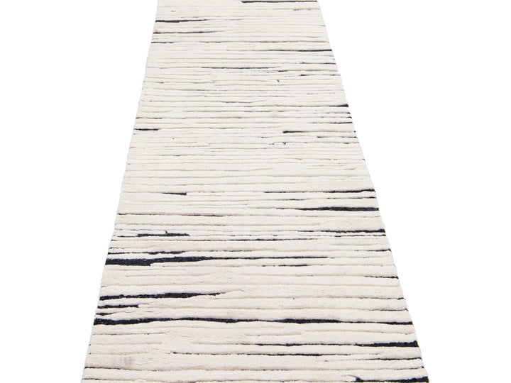 Modern Moroccan Wool Runner 3 X 29