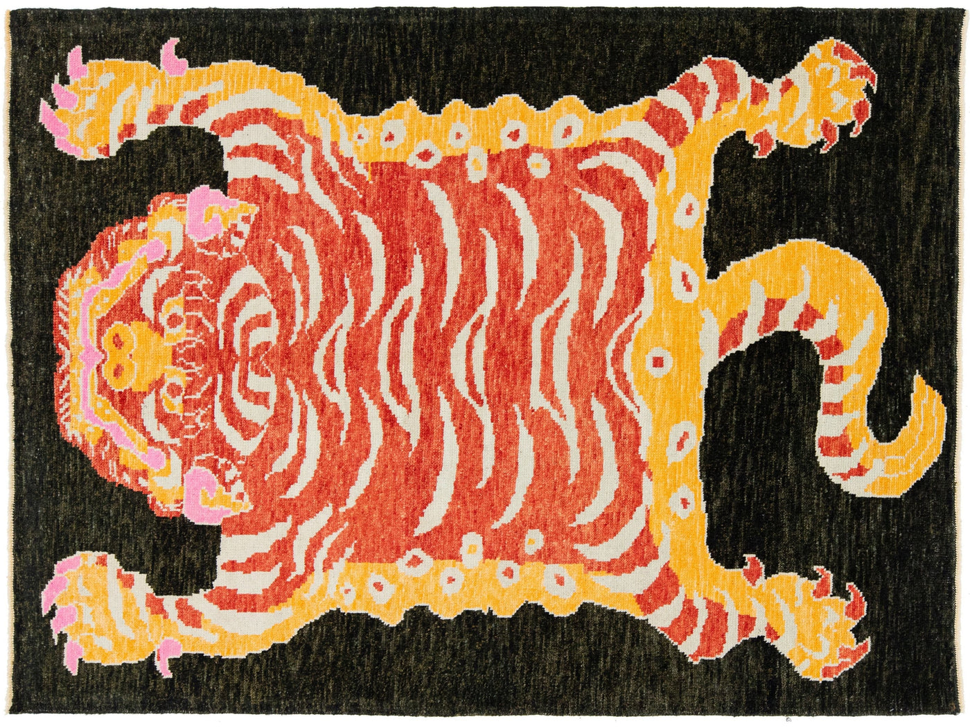 Modern Tiger Wool Rug 5 X 7