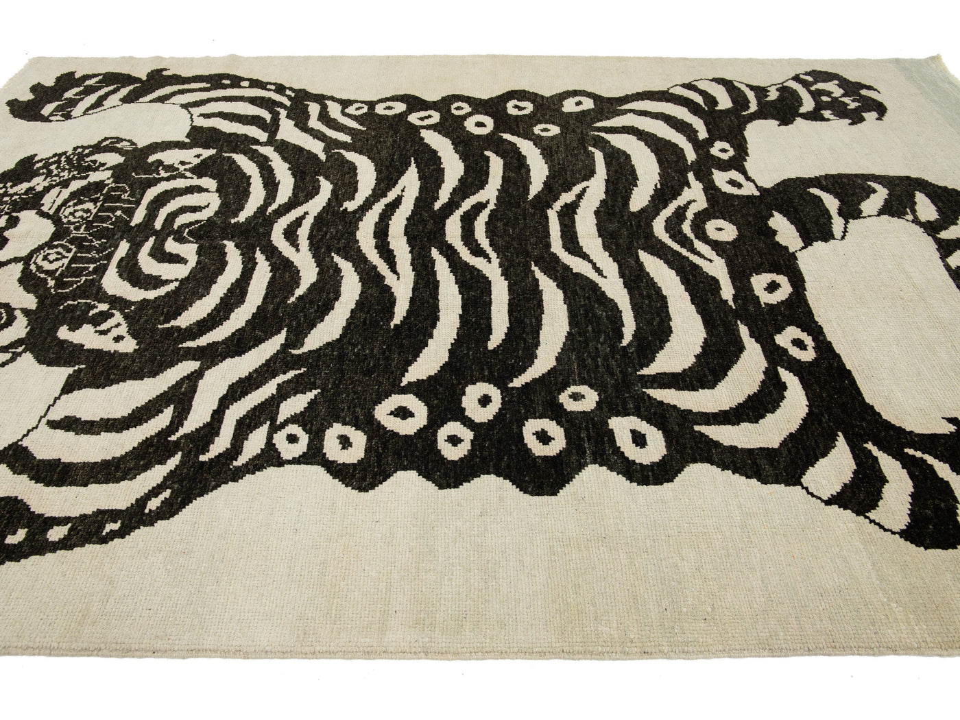 Modern Tiger Wool Rug 7 X 11