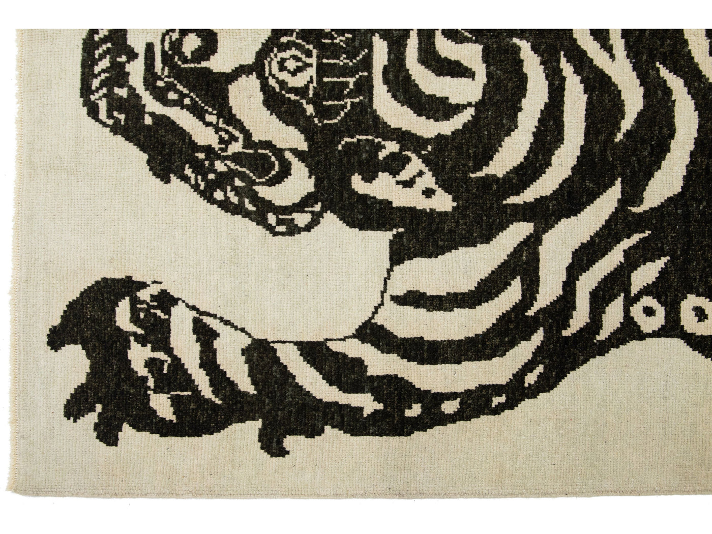 Modern Tiger Wool Rug 7 X 11