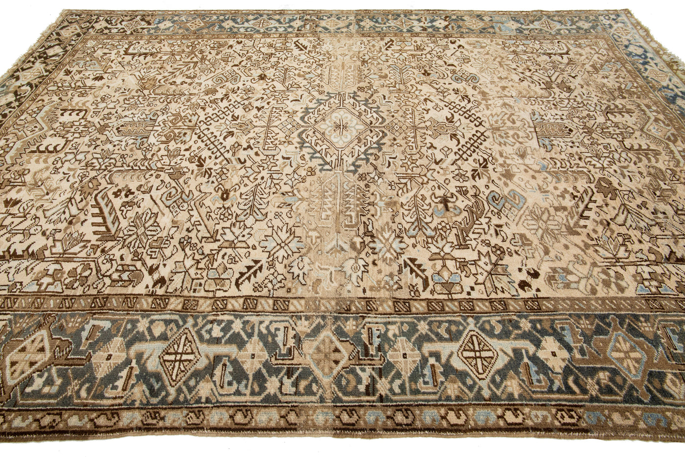 Antique Heriz Wool Rug 8 X 11