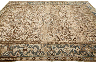 Antique Heriz Wool Rug 8 X 11