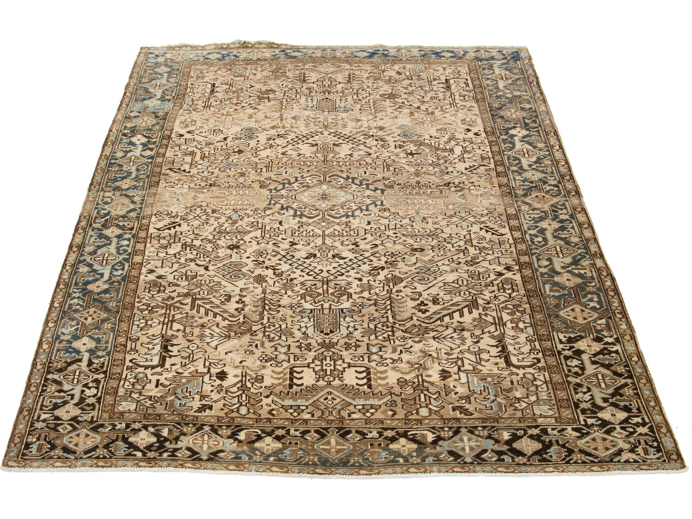 Antique Heriz Wool Rug 8 X 11