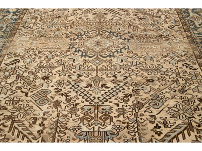 Antique Heriz Wool Rug 8 X 11