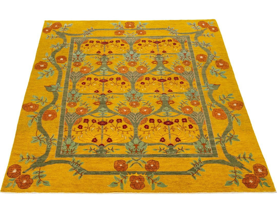 Modern Oushak Wool Rug 10 X 14