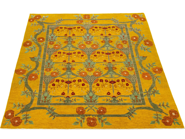 Modern Oushak Wool Rug 10 X 14