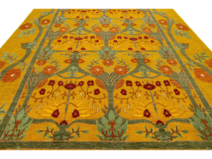 Modern Oushak Wool Rug 10 X 14