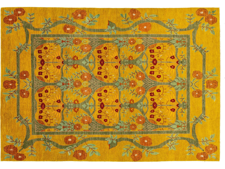 Modern Oushak Wool Rug 10 X 14