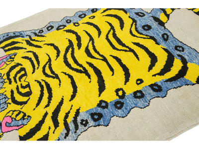 Modern Tiger Wool Rug 5 X 8