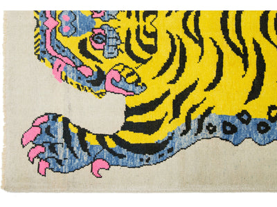 Modern Tiger Wool Rug 5 X 8