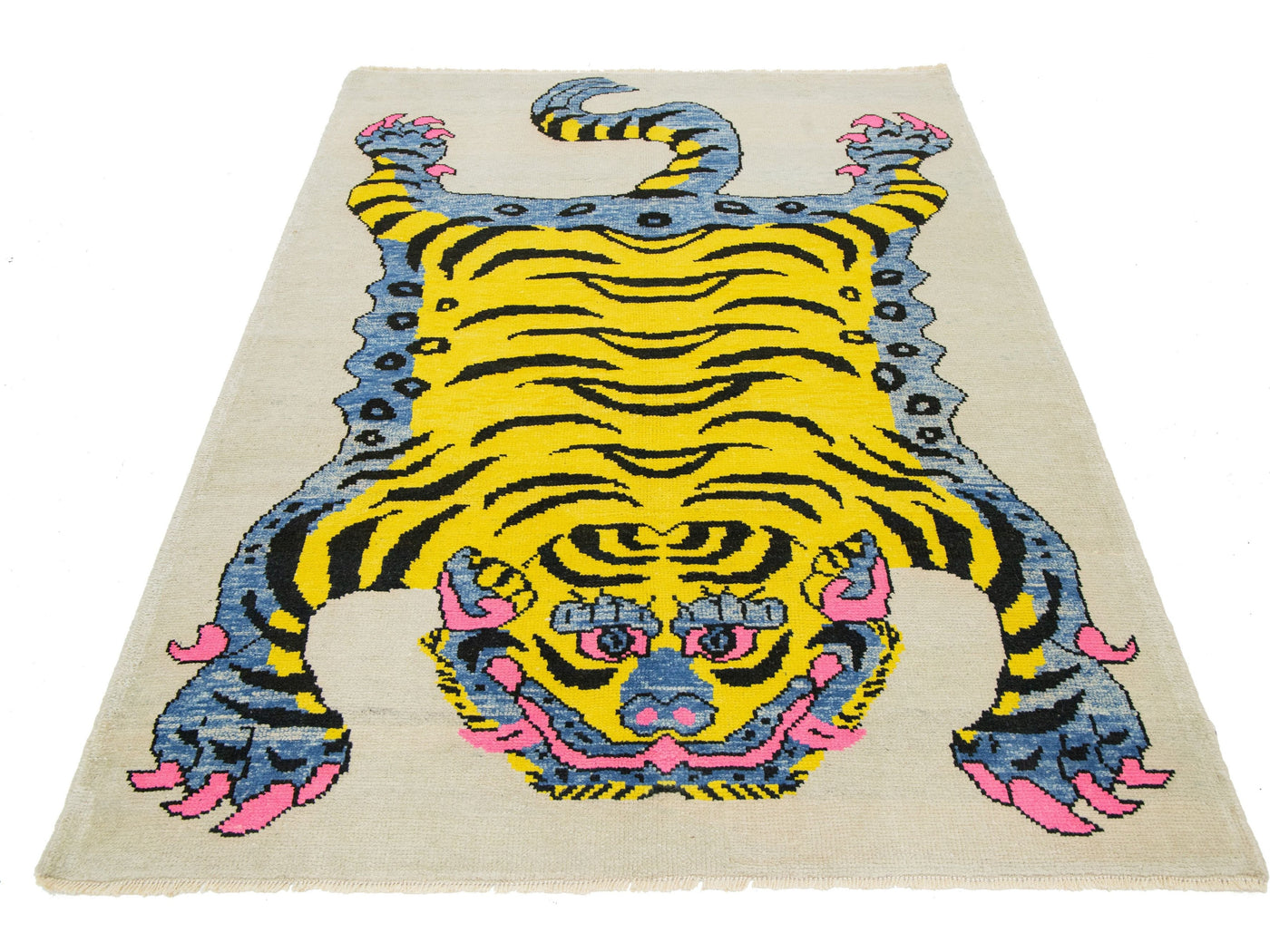 Modern Tiger Wool Rug 5 X 8