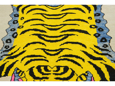 Modern Tiger Wool Rug 5 X 8