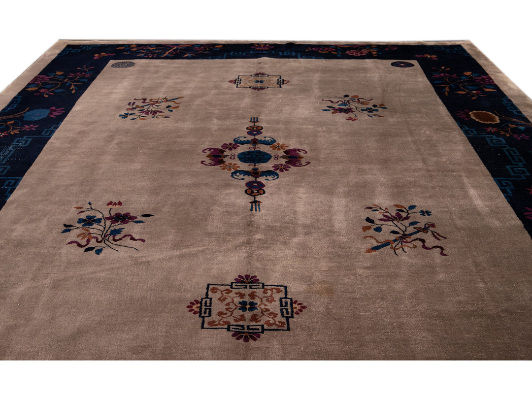 Antique Peking Chinese Wool Rug 10 X 14