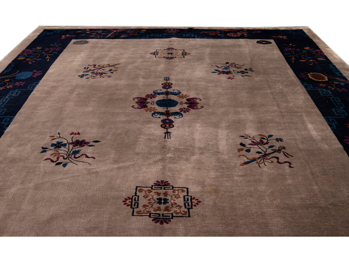 Antique Peking Chinese Wool Rug 10 X 14