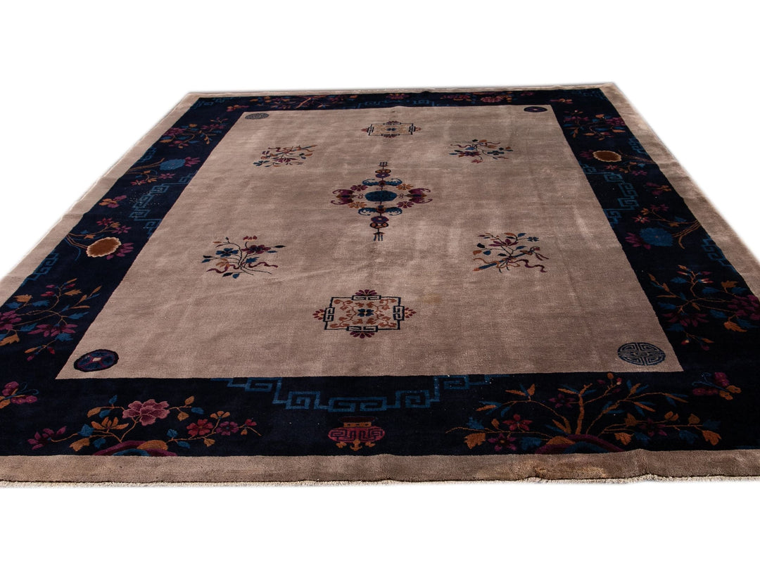 Antique Peking Chinese Wool Rug 10 X 14