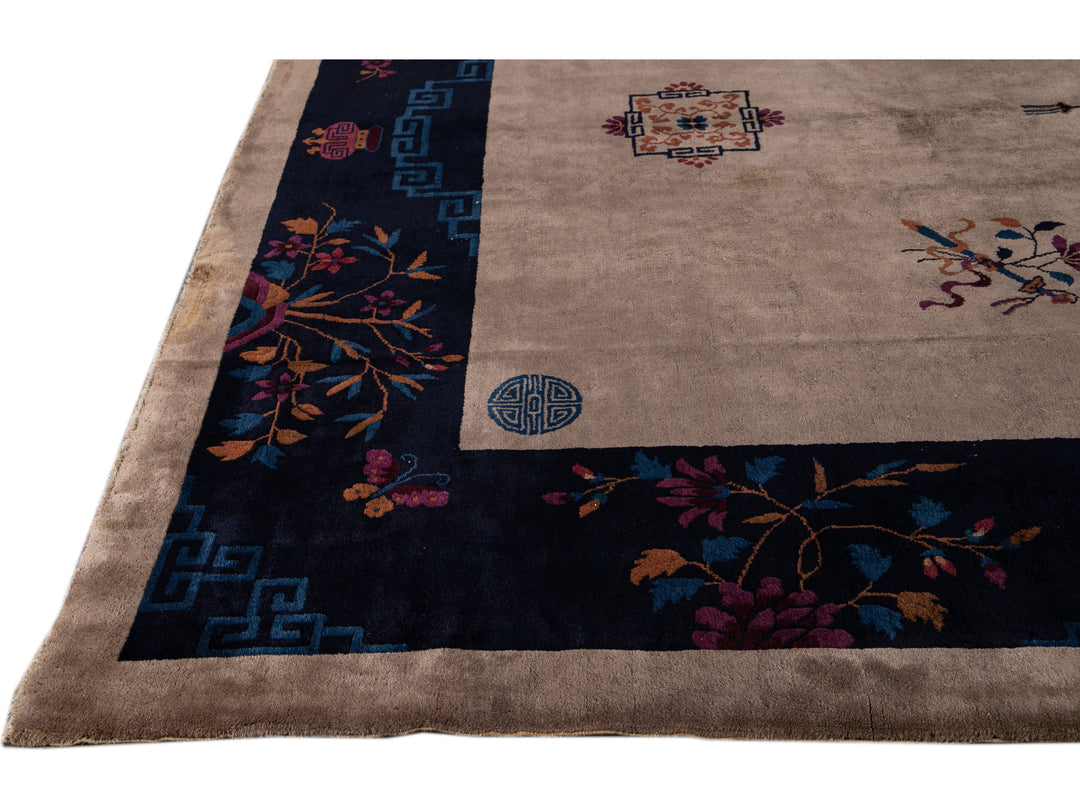 Antique Peking Chinese Wool Rug 10 X 14