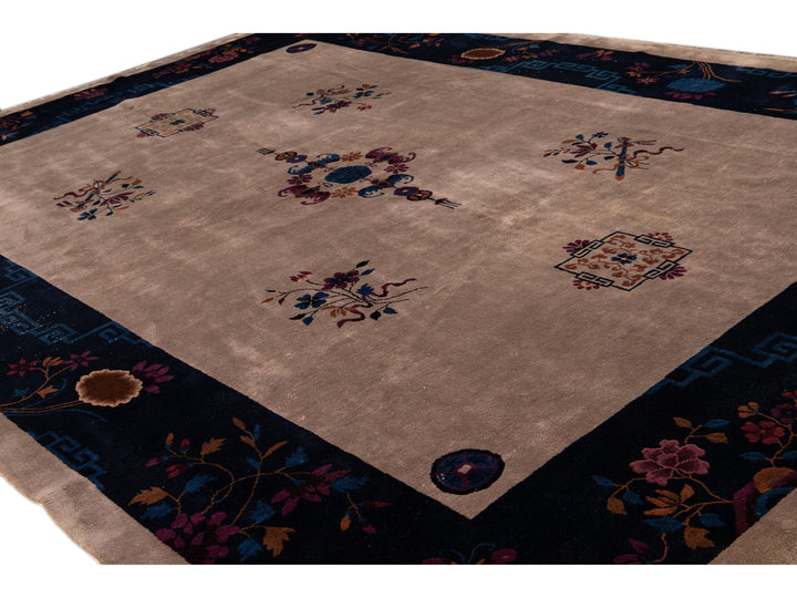 Antique Peking Chinese Wool Rug 10 X 14
