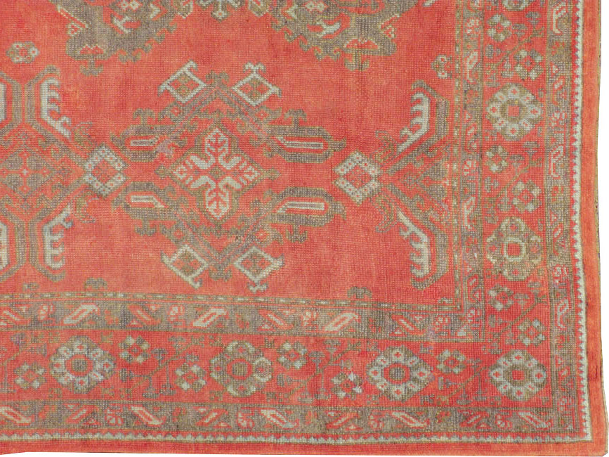 Antique Turkish Oushak Wool Rug 9 X 14