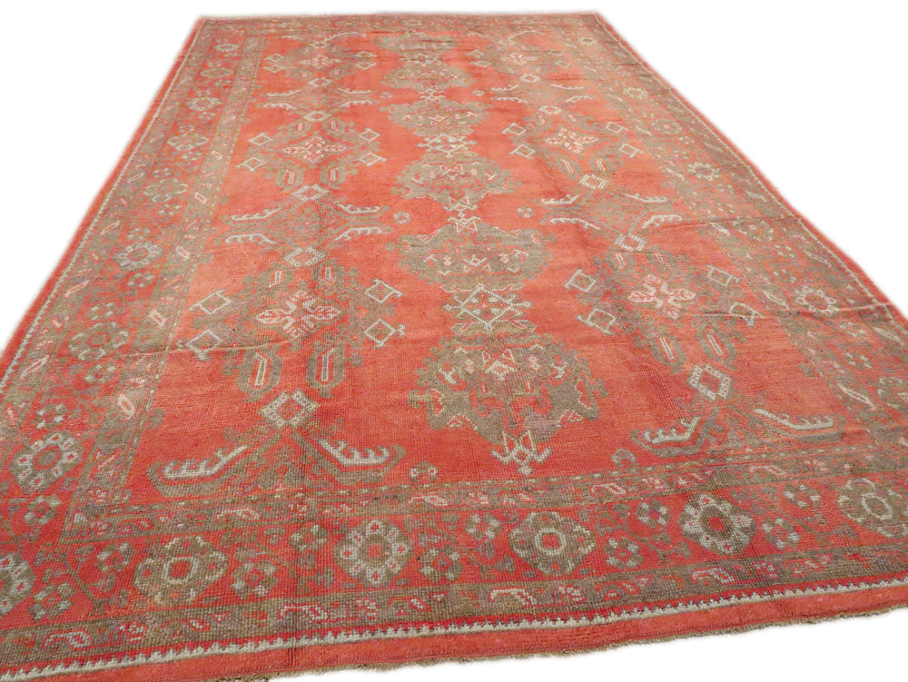 Antique Turkish Oushak Wool Rug 9 X 14