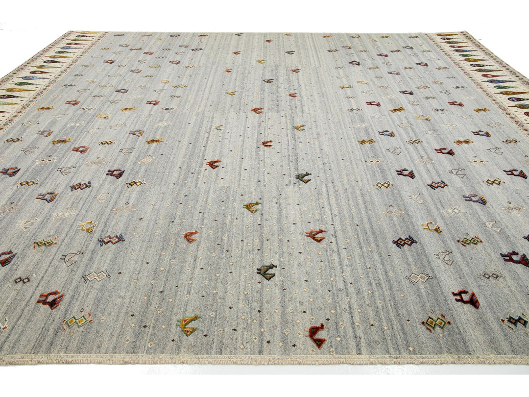 Modern Soumak Wool Rug 12 X 15