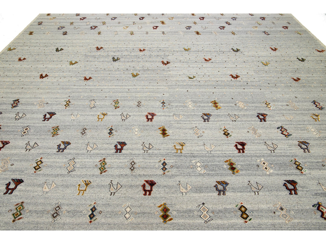 Modern Soumak Wool Rug 12 X 15